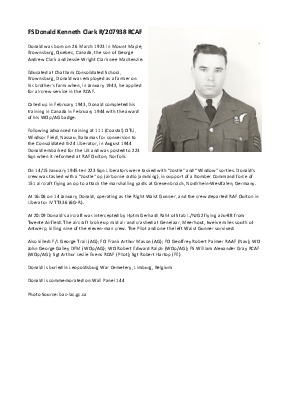 A preview of a PDF biography for Clark, Donald Kenneth